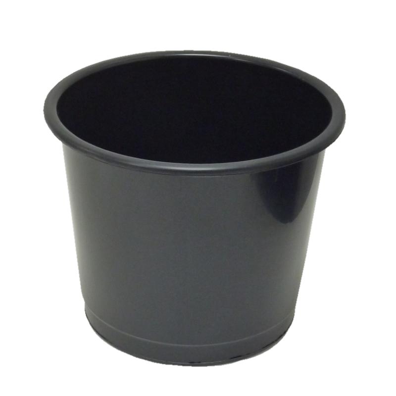 15 Litre Round Black Plastic Office Waste Bin